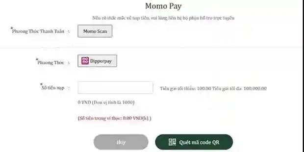 Các bước giao dịch nhanh qua ví điện tử